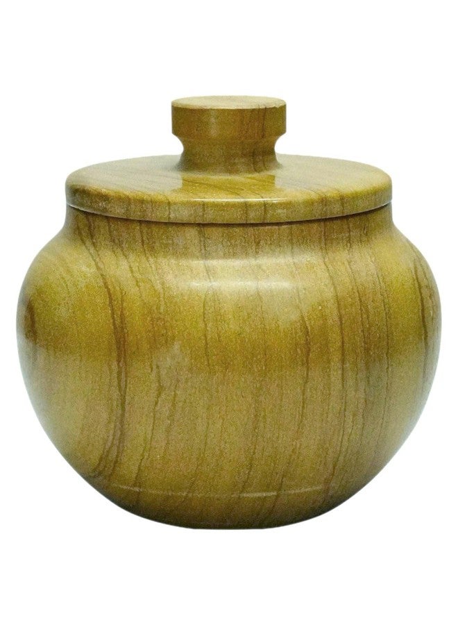 Chinkara Jaisalmer Yellow Stone Handi, 400Ml(5Inch * 5Inch * 3.5Inch)