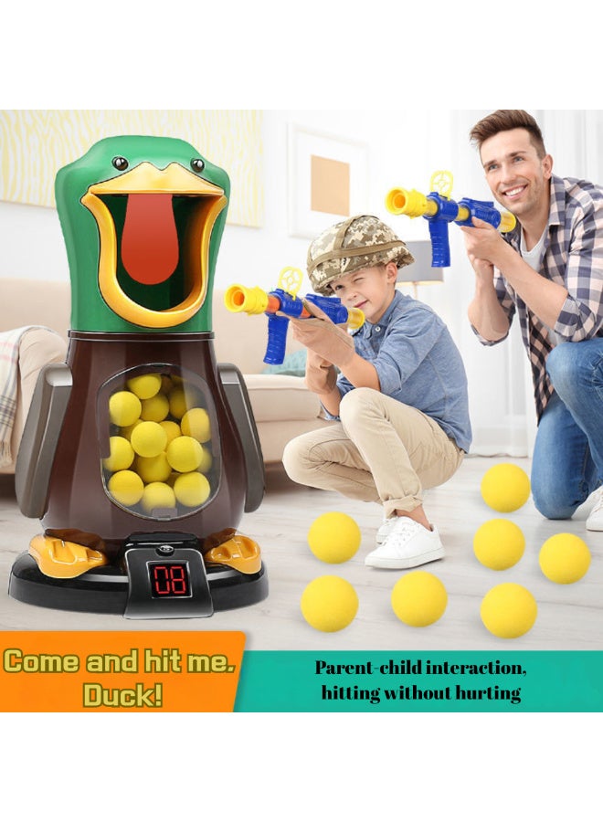 McDou Duck Shooting Game Toy Guns for Kids - Air Pump Powered Soft Foam Ball Target Shooting Set with LCD Score, Ideal Gifts for 3 - 9 Year Olds, Family Party Toys (24 Balls, 2 Guns) - Image 3