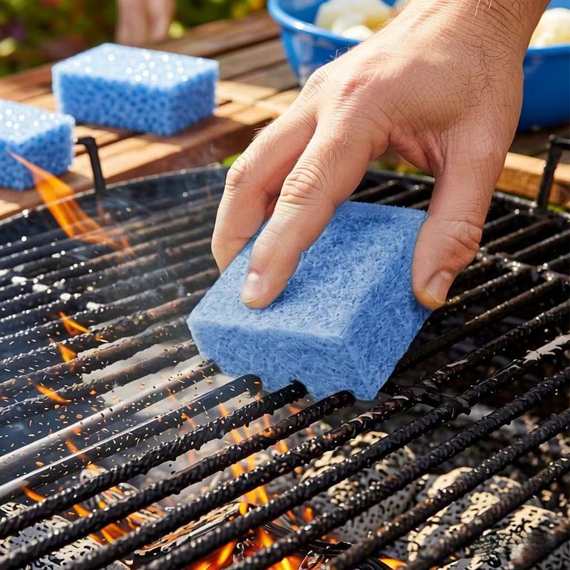 High Quality Sponge Eraser 6 Pack For Professional Barbecue And Kitchen Use Effectively Removes Grease For 365 Days Without Damaging Cookware Easily Tackles Stubborn Stains On Baking Trays And Grills - Image 1