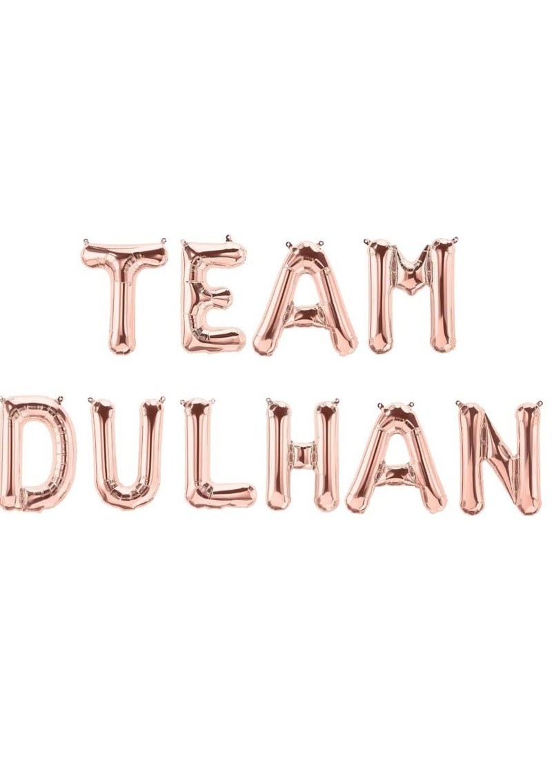 Peacock Supplies Rose Gold Team Dulhan Foil Balloons - Decorative Balloons for Celebrations - Image 2
