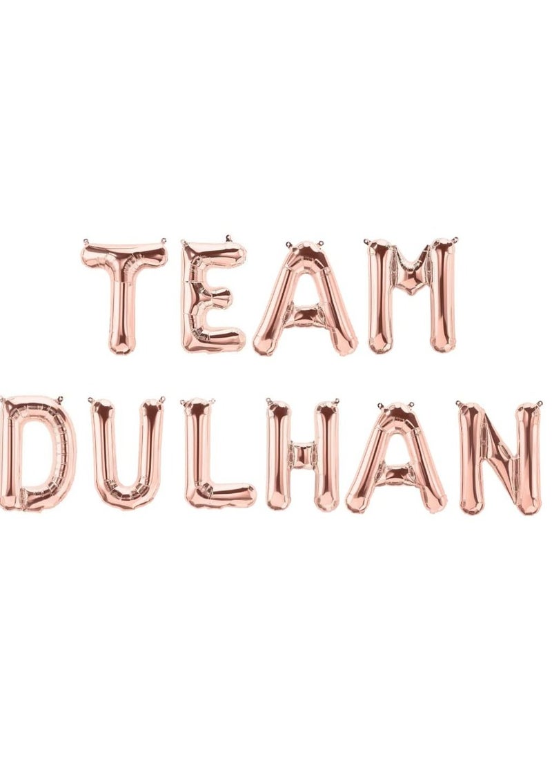 Peacock Supplies Rose Gold Team Dulhan Foil Balloons - Decorative Balloons for Celebrations - Image 1