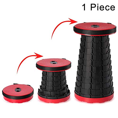 Whitecloud TRANSFORMING HOMES Retractable Folding Stools Portable Lightweight for Indoor and Outdoor Traval, Fishing, Camping, Garden Use (36283-3) (Red) - Image 3
