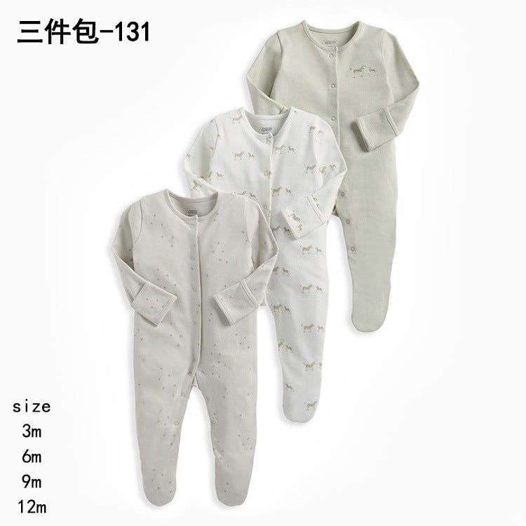 WOWTHIN Foreign Trade Children's Clothing, Spring and Autumn Style Baby Jumpsuit, Long-Sleeved Footed Romper, Pajamas, Newborn Baby Gift Box, Exclusively for Cross-Border Sales - Image 1