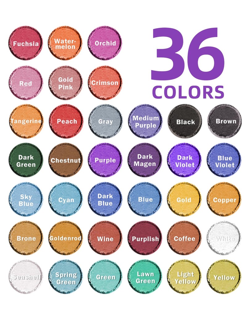 LET'S RESIN 36 Colors Mica Powder, Mica Pigment Powder for Epoxy Resin/UV Resin, Natural Colorant Dye for Soap/Candle Making, Lip Gloss,Nail Polish, Slime and Bath Bomb - Image 2