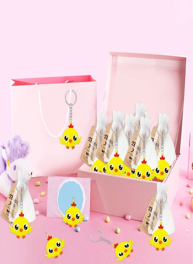 CiciBear 60 Pack Farm Animal Party Decorations for Guests, 20 Chicken Keychains, 20 Tags and 20 Gift Bags for Baby Shower, Kids Birthday Party Favor, School Carnival Rewards - Image 3