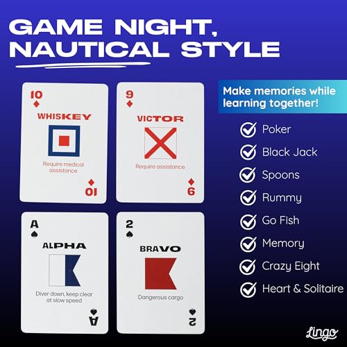Lingo Nautical Flags Playing Cards Travel Flashcards Learn Nautical Flags Marintime Vocabulary in A Fun Easy Way 52 Essential Translations - Image 5