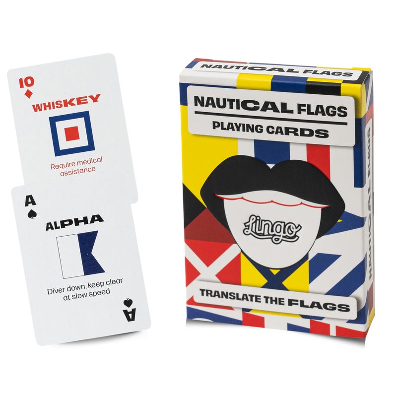 Lingo Nautical Flags Playing Cards Travel Flashcards Learn Nautical Flags Marintime Vocabulary in A Fun Easy Way 52 Essential Translations - Image 3