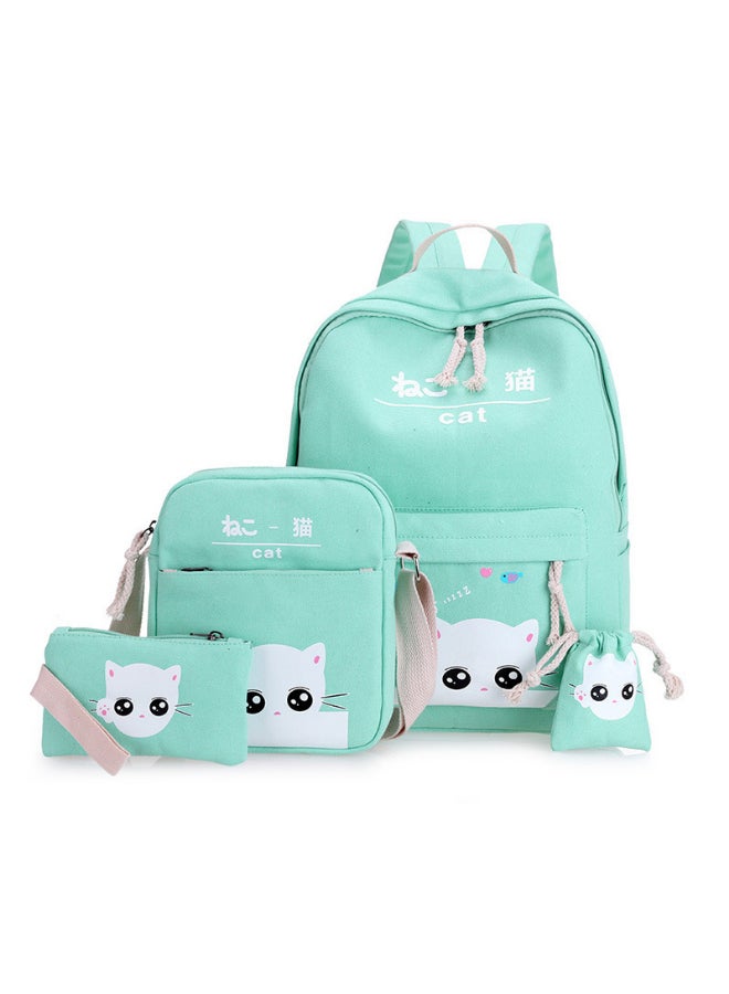 JOLLY 4 Pack Cartoon Printed Backpack Set Green - Image 1