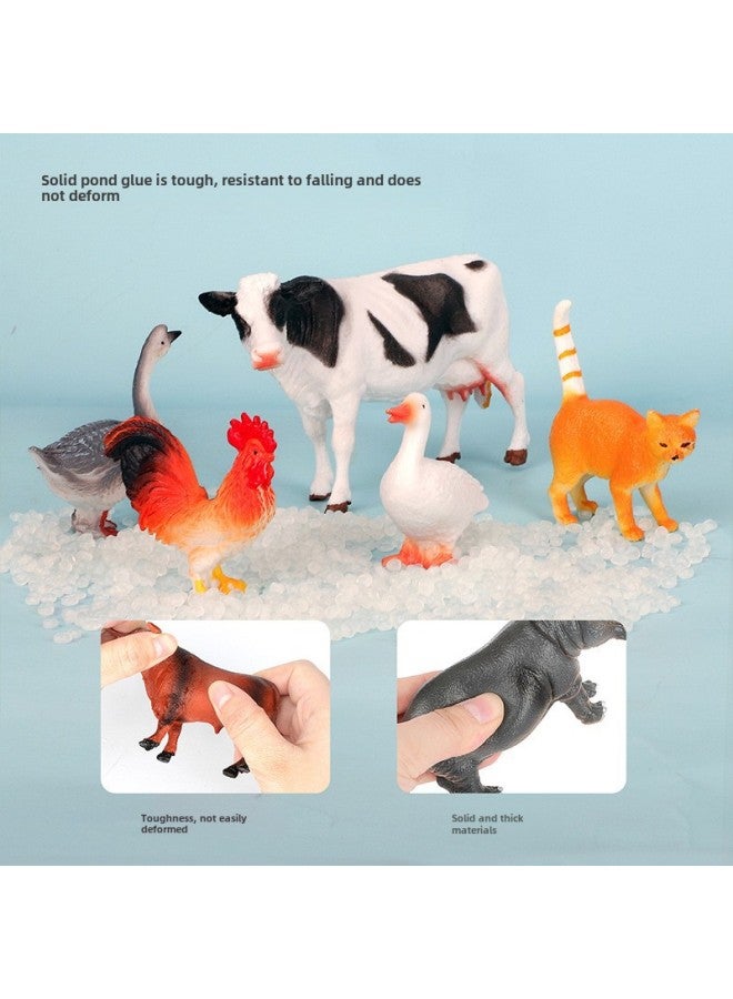 general Kids Simulation Animal Model Toy Set Elephant Gorilla Tiger Lion Hippo Panda Farm Small Animals-Color:Wild 34 Pieces - Image 4