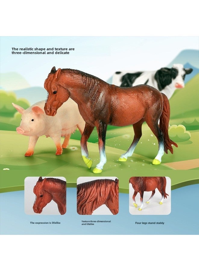 general Kids Simulation Animal Model Toy Set Elephant Gorilla Tiger Lion Hippo Panda Farm Small Animals-Color:Wild 34 Pieces - Image 3