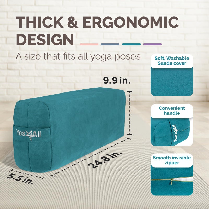Yes4All Triple-Layer Sponge Yoga Bolster Pillow for Restorative Yoga & Meditation - Versatile Support Pillow, Balance & Poses Modification - Image 2