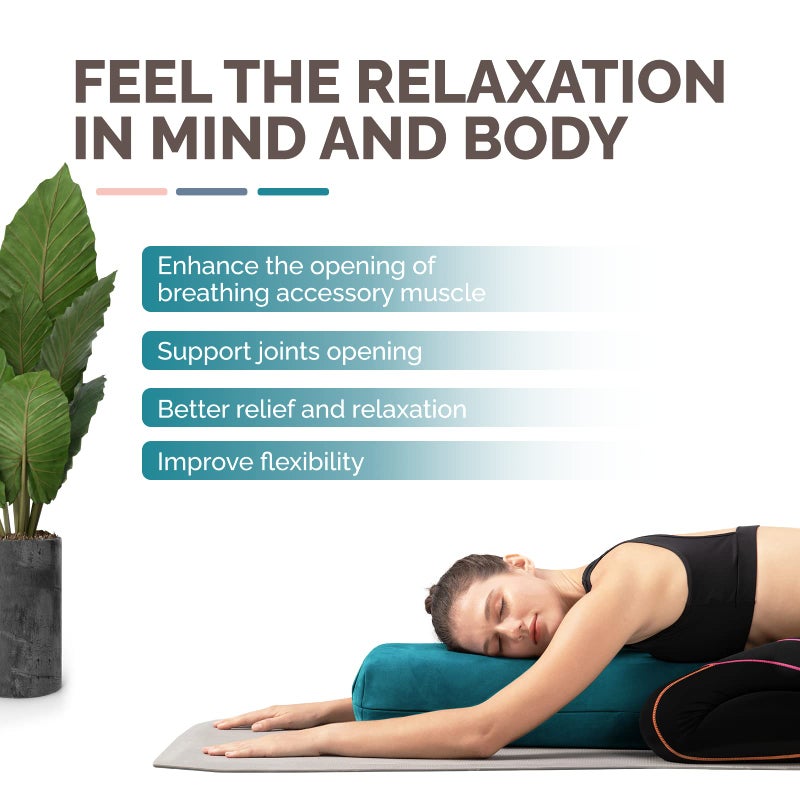 Yes4All Triple-Layer Sponge Yoga Bolster Pillow for Restorative Yoga & Meditation - Versatile Support Pillow, Balance & Poses Modification - Image 4