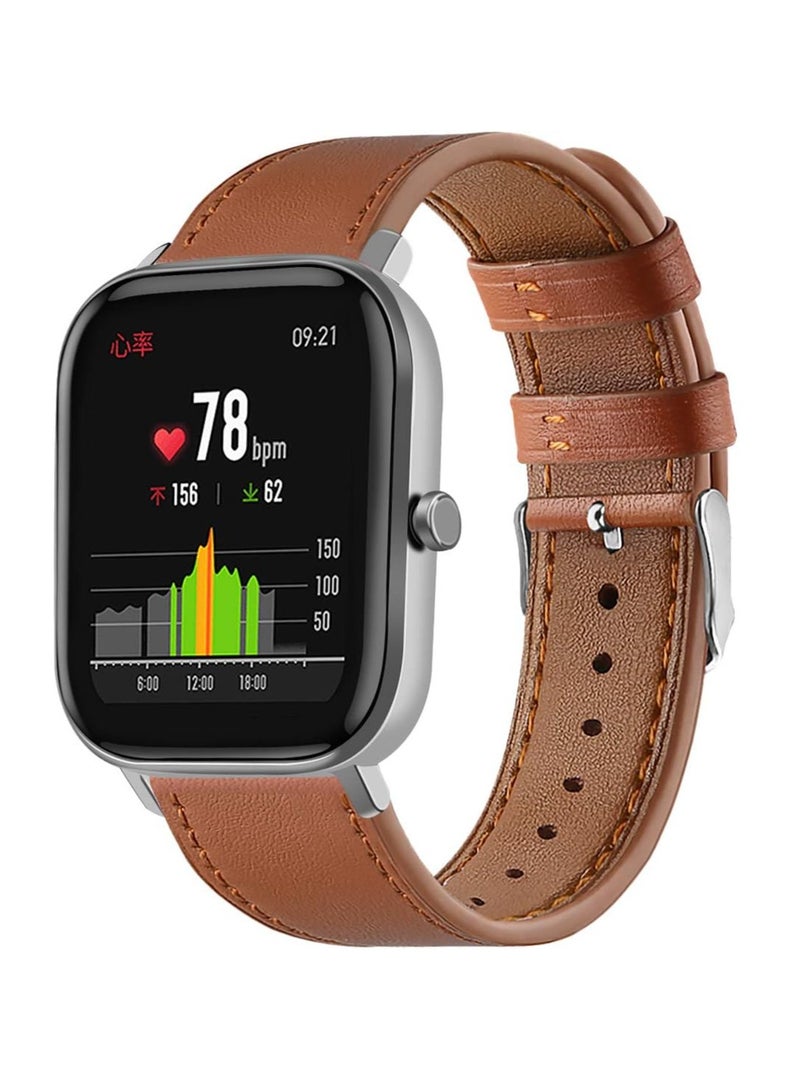 20mm Leather Watch Band Compatible with Samsung Galaxy Watch Active 2 (40mm-44mm) Soft Leather Watch Strap for Men Women - Image 1