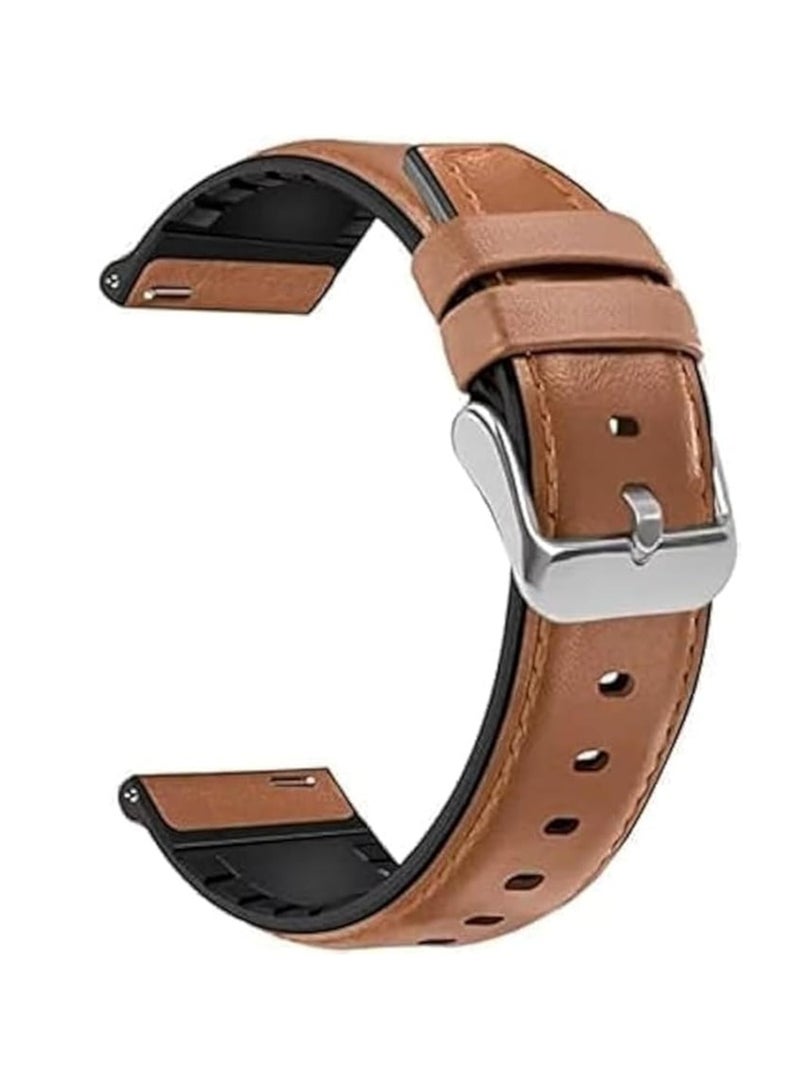 20mm Leather Watch Band Compatible with Samsung Galaxy Watch Active 2 (40mm-44mm) Soft Leather Watch Strap for Men Women - Image 2