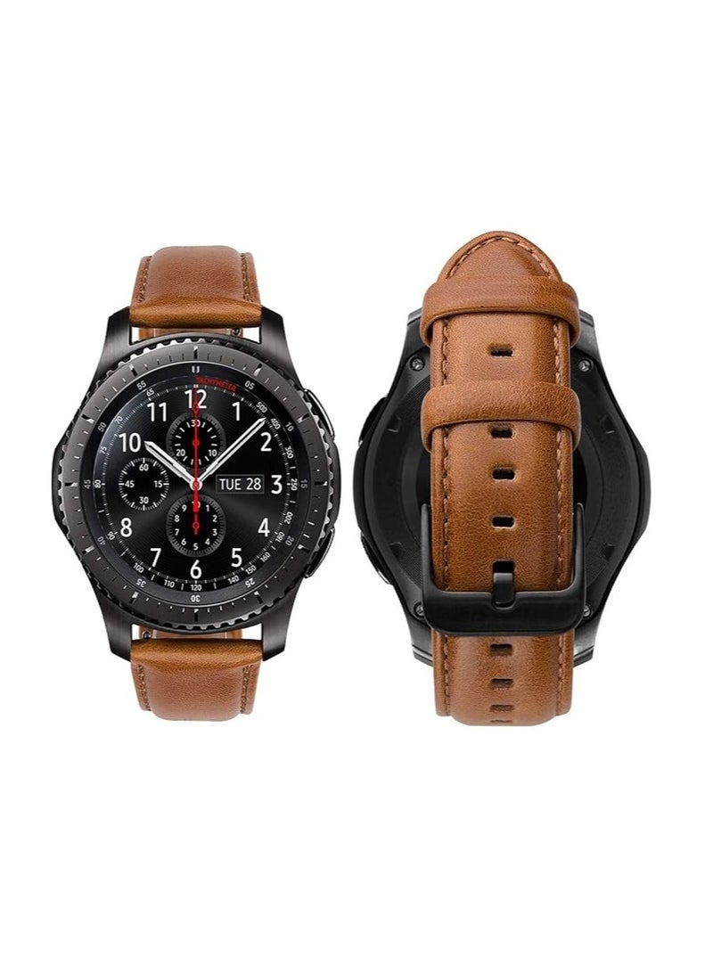 20mm Leather Watch Band Compatible with Samsung Galaxy Watch Active 2 (40mm-44mm) Soft Leather Watch Strap for Men Women - Image 4