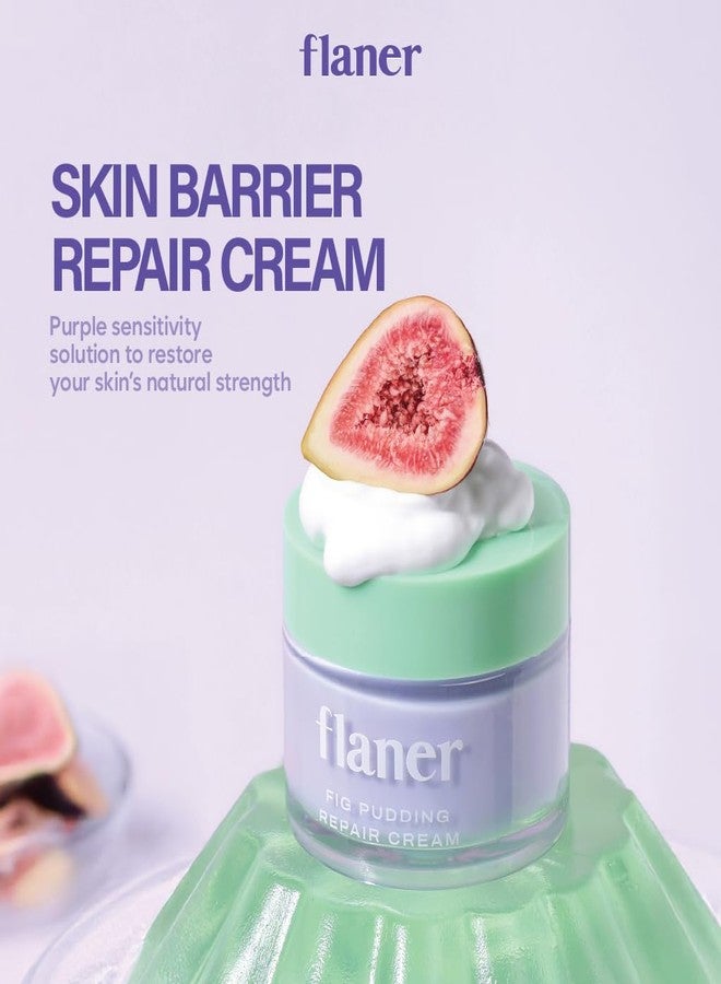 FLANER Fig Pudding Barrier Repair Cream – 11x Hyaluronic Acid Moisturizer Cream, Barrier Care, Ceramide, Hydration and Barrier Strengthening, Vegan, Korean Skincare, Dry & Sensitive Skin, 1.69 fl.oz - Image 2