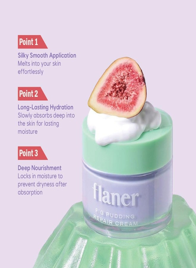 FLANER Fig Pudding Barrier Repair Cream – 11x Hyaluronic Acid Moisturizer Cream, Barrier Care, Ceramide, Hydration and Barrier Strengthening, Vegan, Korean Skincare, Dry & Sensitive Skin, 1.69 fl.oz - Image 3