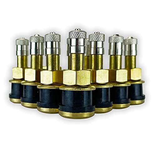 Haltec Ten TR501 Straight Truck and Bus Tire 1 1/2 inch Brass Clamp in Valve Stems for Wheels with 0.625 (5/8 inch) inch Valve Holes. TV-501A Haltec Valve Stems. - Image 1