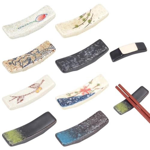 beinkmake 8Pcs Japanese Style Chopstick Rest Ceramic Chopstick Holder for Dinner Spoons Forks Paint Brushes Table Decoration - Image 1