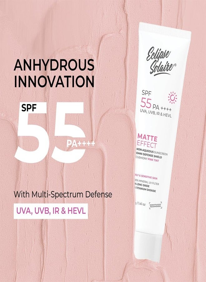 كسوف الشمس واقي الشمس إكليبس سولير مات SPF 55 PA++++ | واقي شمس ملون خفيف الوزن، لا يترك طبقة بيضاء، مقاوم للماء والعرق، مناسب للبشرة الدهنية والمعرضة لحب الشباب والحساسة - 40 غرام - Image 3