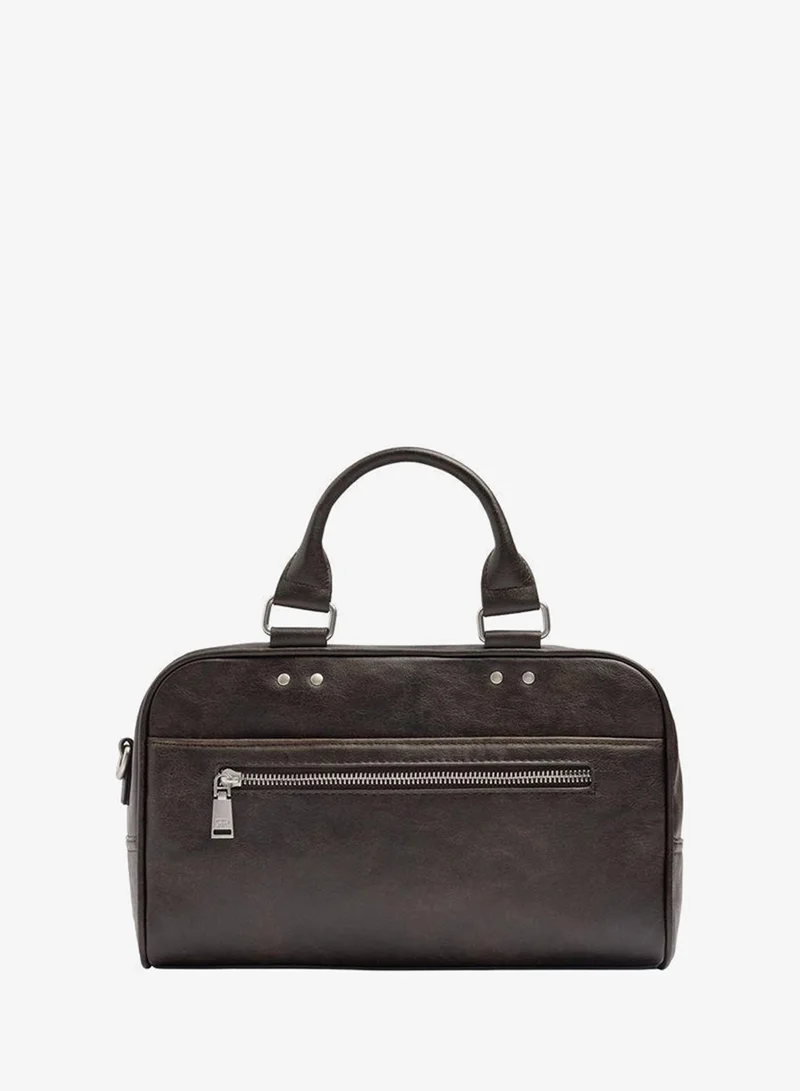 Parfois Tote Bag Cracked Effect With Crossbody