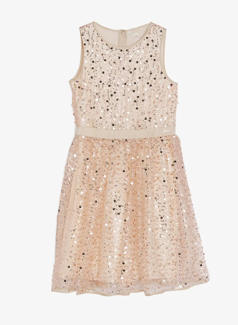 GUESS Youth Sequin Sleeveless Midi Dress