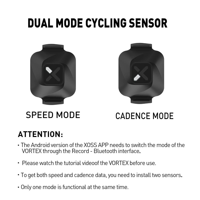 XOSS Vortex Cadence and Speed Sensor Wireless IPX7 Waterproof - 300 Hours Dual Modes Bike Sensor ANT+/Bluetooth 4.0 Compatible for Cycling Computer - 2 Pack - Image 3
