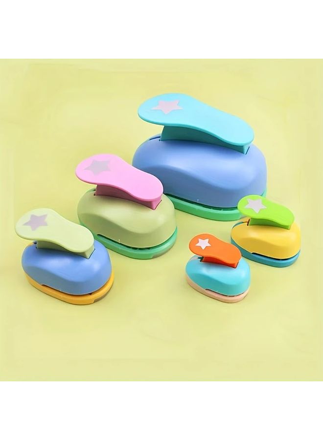 5 Pcs Star Shape Hole Punch Set Colorful Mini Craft Punchers For Scrapbooking Paper Card Embossing Plastic Manual Assorted Colors - Image 1