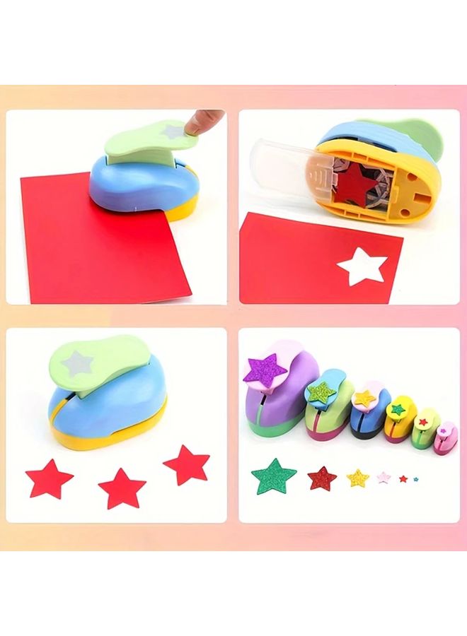 5 Pcs Star Shape Hole Punch Set Colorful Mini Craft Punchers For Scrapbooking Paper Card Embossing Plastic Manual Assorted Colors - Image 4