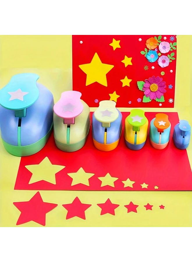 5 Pcs Star Shape Hole Punch Set Colorful Mini Craft Punchers For Scrapbooking Paper Card Embossing Plastic Manual Assorted Colors - Image 3