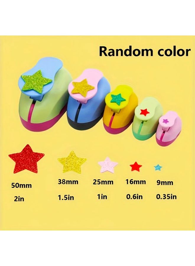 5 Pcs Star Shape Hole Punch Set Colorful Mini Craft Punchers For Scrapbooking Paper Card Embossing Plastic Manual Assorted Colors - Image 2