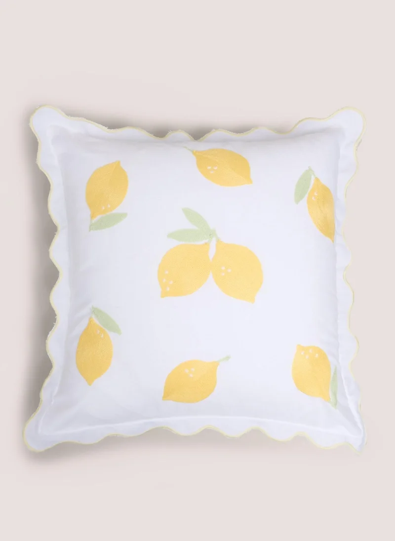 Matalan White Lemon Cushion