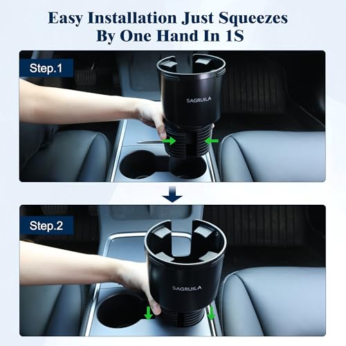 SAGRUILA Car Cup Holder Expander, Cup Holder Expander for Car with Stretchable Rubber Base, Large Cup Holder Adapter Compatible with Yeti, Hydro Flask, Nalgene, Stanley, Owala, Bottles in 2.8”-4.13”, 1 Pack - Image 2