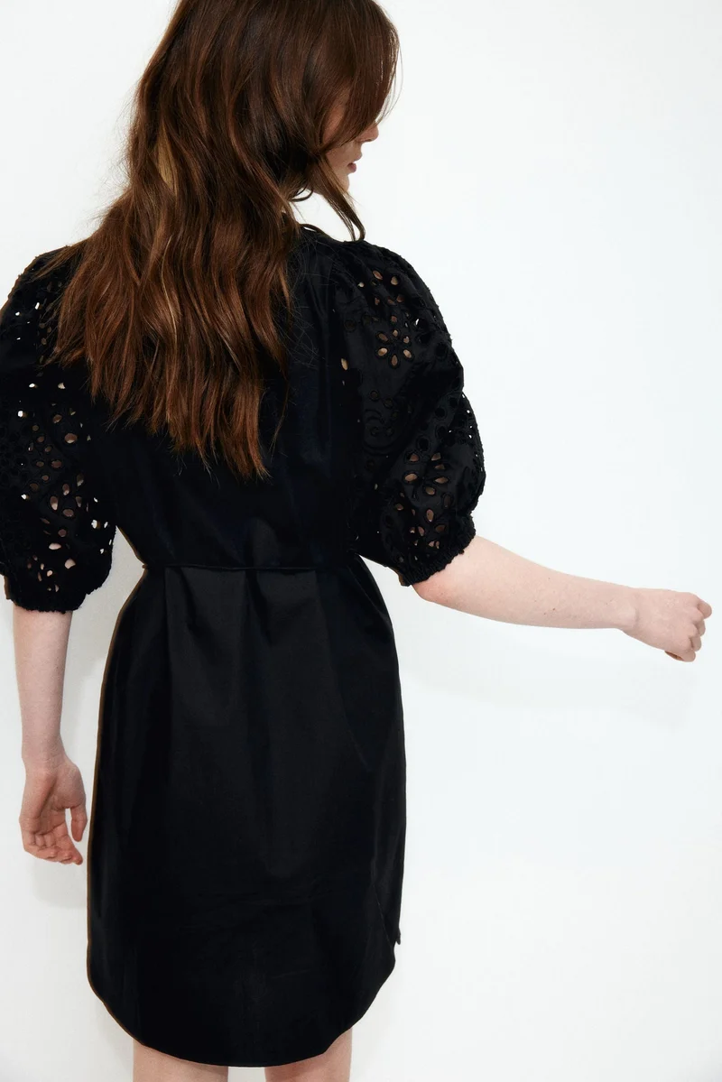 H&M Broderie anglaise-sleeved dress