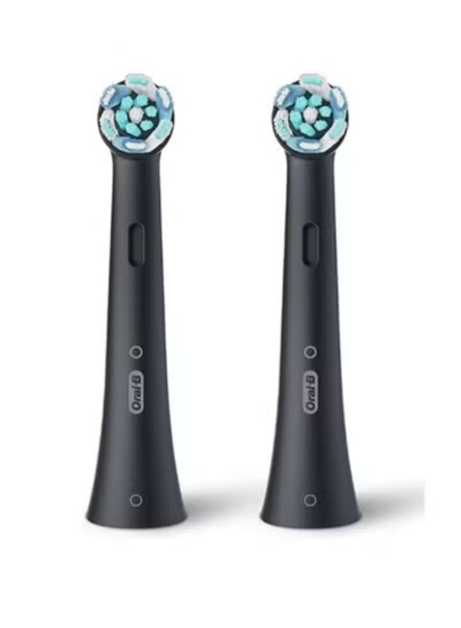 أورال بي iO النهائية نظيفة استبدال رؤوس فرشاة إعادة ملء للكهربائية القابلة لإعادة الشحن، الأبيض، 2 العد الأسود - Image 2