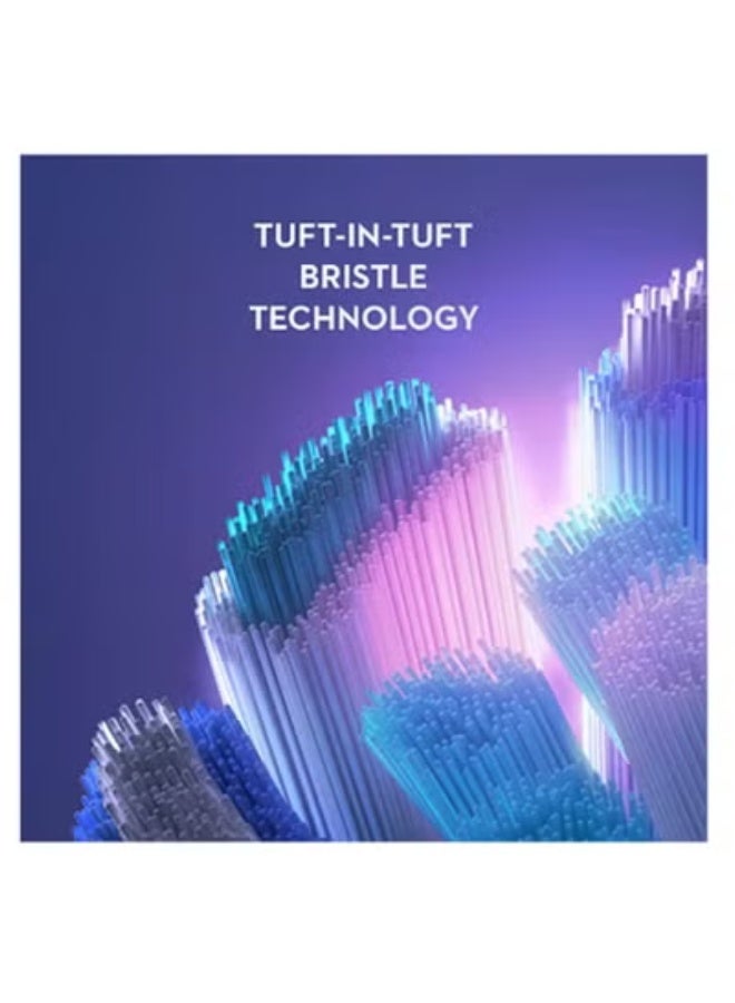 أورال بي iO النهائية نظيفة استبدال رؤوس فرشاة إعادة ملء للكهربائية القابلة لإعادة الشحن، الأبيض، 2 العد الأسود - Image 5