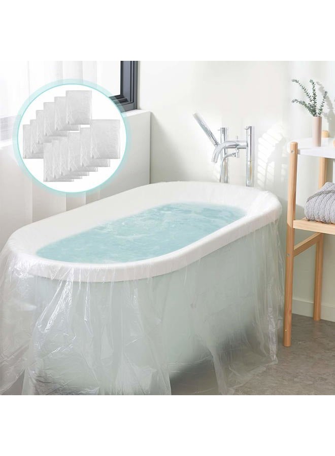 AGPtek 12 Pack Disposable Bathtub Cover, Large Bathtub Liner Plastic Bag for Salon, Household and Hotel Bath Tubs (102 x47 Inch) - Image 1