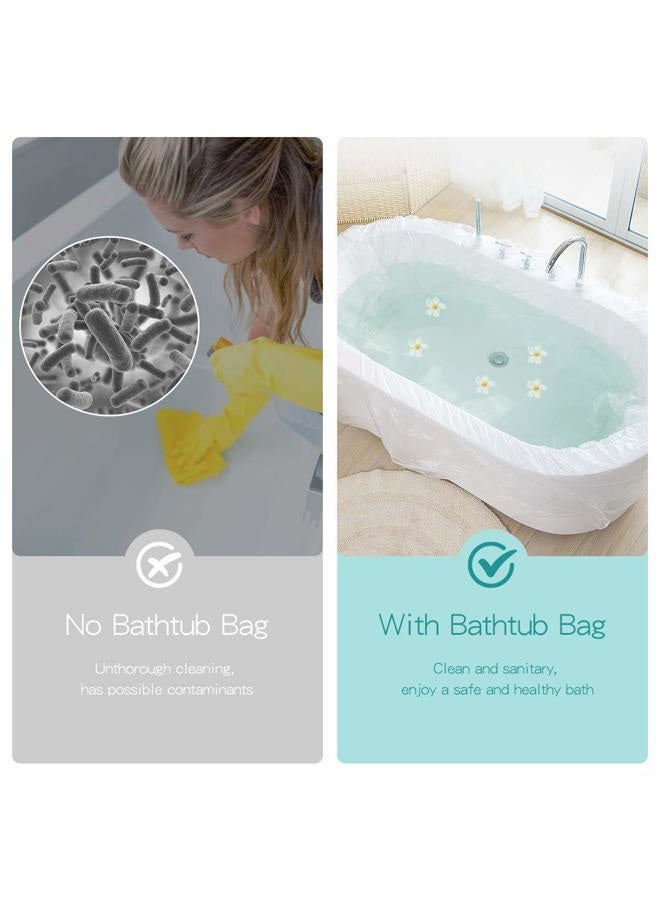 AGPtek 12 Pack Disposable Bathtub Cover, Large Bathtub Liner Plastic Bag for Salon, Household and Hotel Bath Tubs (102 x47 Inch) - Image 2