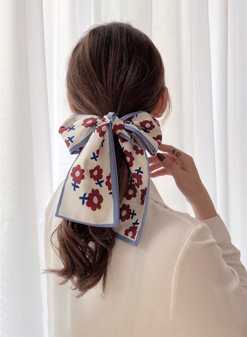 بيروي 4 قطع وشاح حريري متعدد الوظائف من الحرير، حقيبة أزياء حقيبة تحمل شريطًا بمقبض شريط، وشاح شعر نسائي، وشاح حقيبة يد، وشاح محفظة يد، حزام زينة صندوق هدايا، مناسب لعصابات الرأس، عصابات العنق عصابات الشعر عصابات الشعر عصابات الشعر مقابض شرائط الأوشحة الحريرية حقائب هدايا الموضة - Image 2