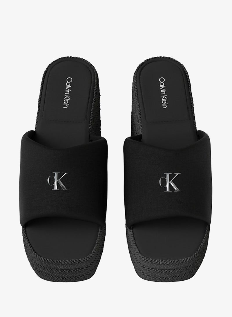 CALVIN KLEIN Canvas Wedge Espadrille Mules - Image 5