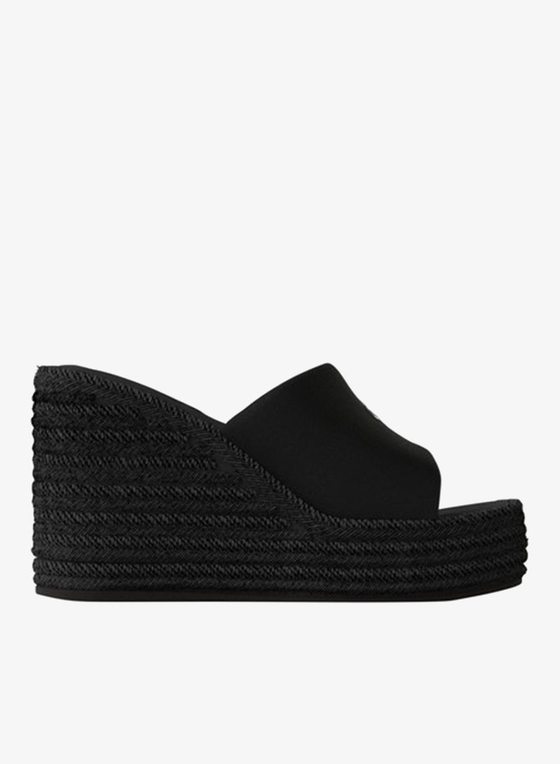 CALVIN KLEIN Canvas Wedge Espadrille Mules - Image 1