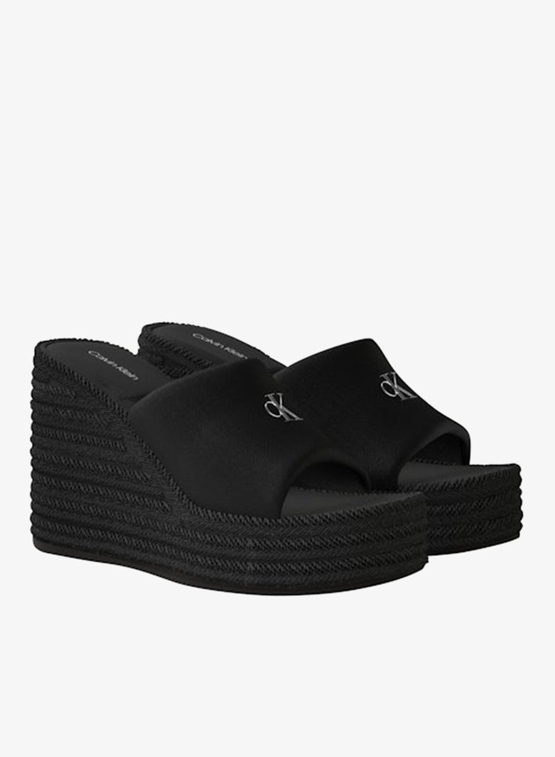 CALVIN KLEIN Canvas Wedge Espadrille Mules - Image 3