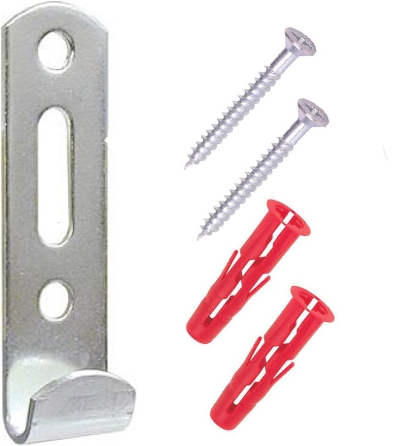 Taskar J Wall Hook Picture Hanging Heavy Duty & Fixings 5 Pack Chrome - Image 3