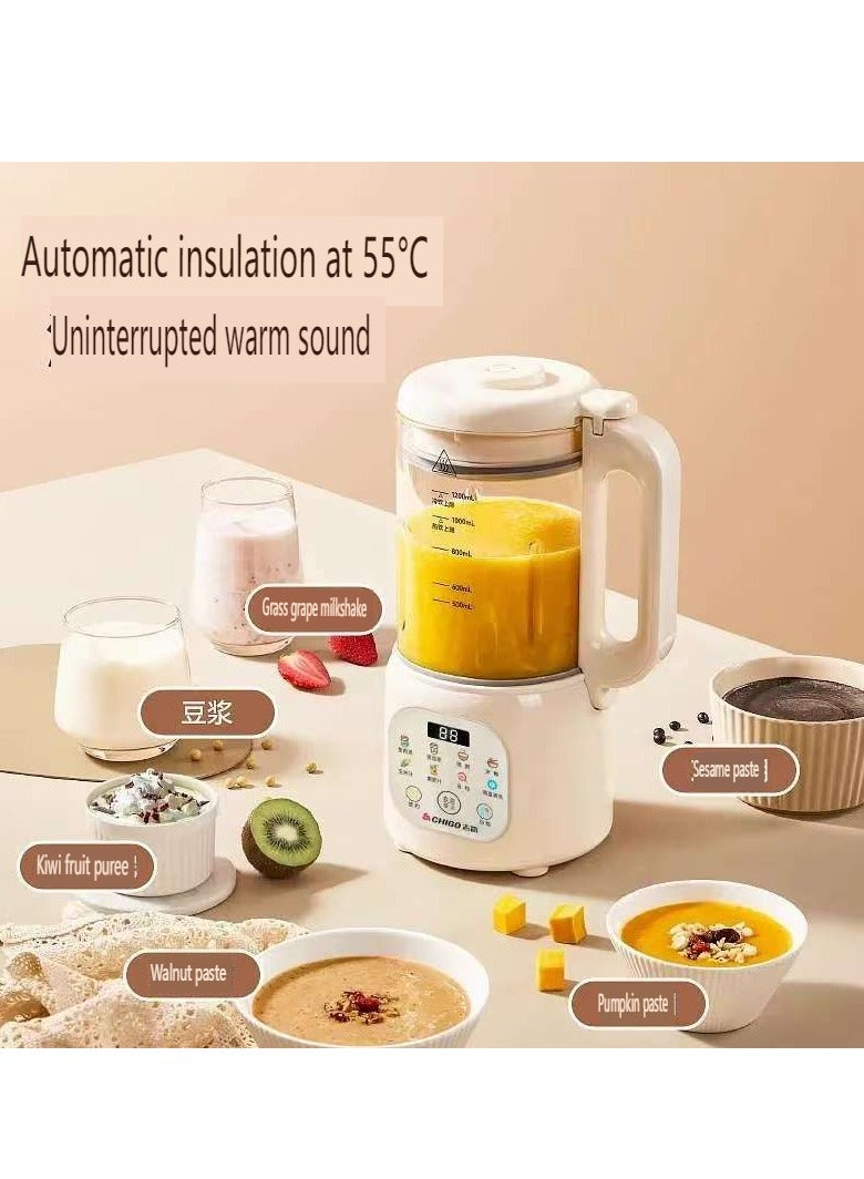 CHIGO Soybean milk machine multi-function heating wall breaker household soft tone large capacity juice extractor 1000 ml 12 knives, hot and cold drinks, baby food - Image 1