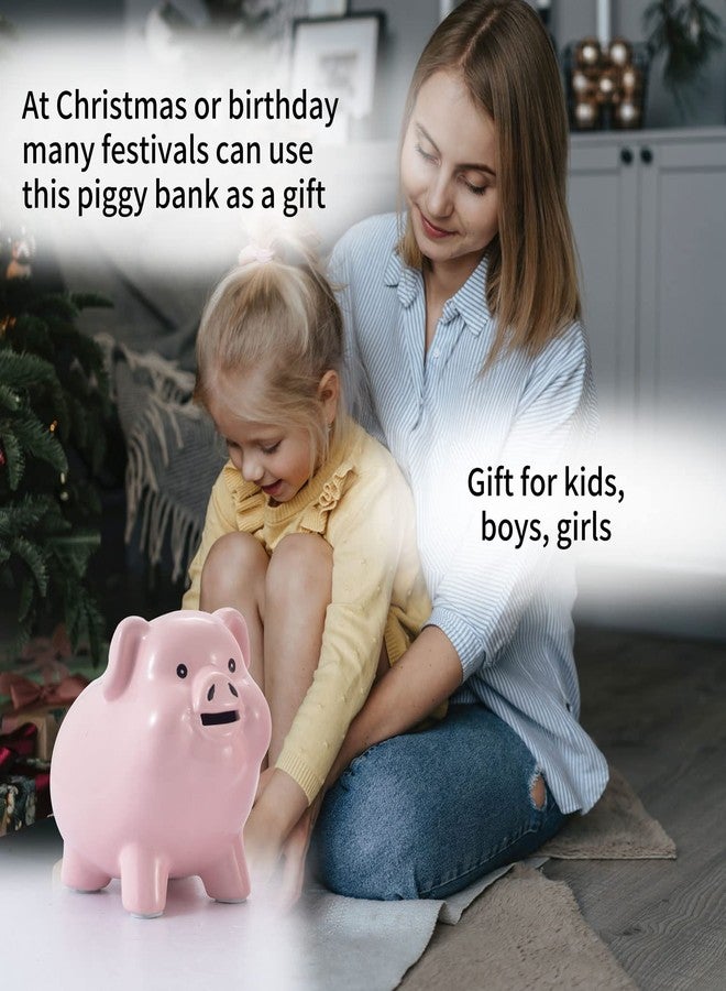 PIG WORLD Ceramic Pig Piggy Bank for Adults Must Break to Open,Girls Coin Bank for Boys,Money Box for Cash Gift,Tip Money Jar,Alcancias De Dinero para Adultos Niños,Cash Saving,Modern Home Decor Living Room - Image 3