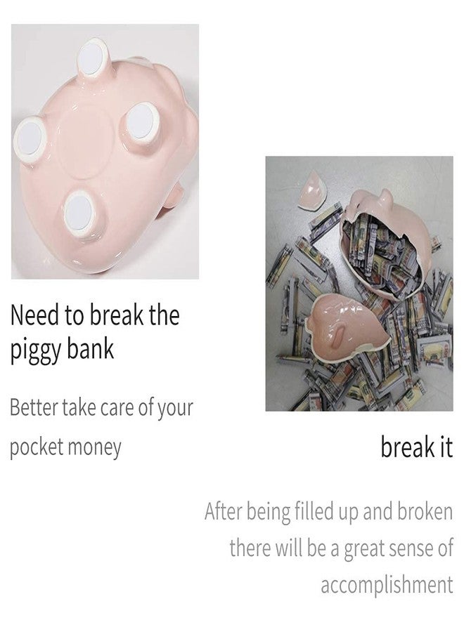 PIG WORLD Ceramic Pig Piggy Bank for Adults Must Break to Open,Girls Coin Bank for Boys,Money Box for Cash Gift,Tip Money Jar,Alcancias De Dinero para Adultos Niños,Cash Saving,Modern Home Decor Living Room - Image 4