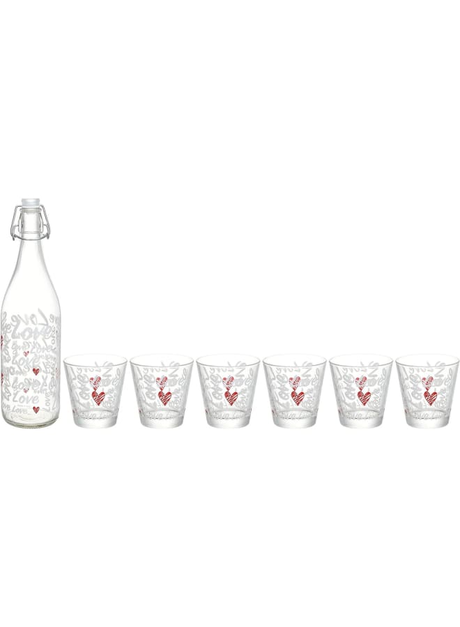 طقم كونيك ليلة 7 ق.(زجاجة بالكليبس +6 كوب) كورازون