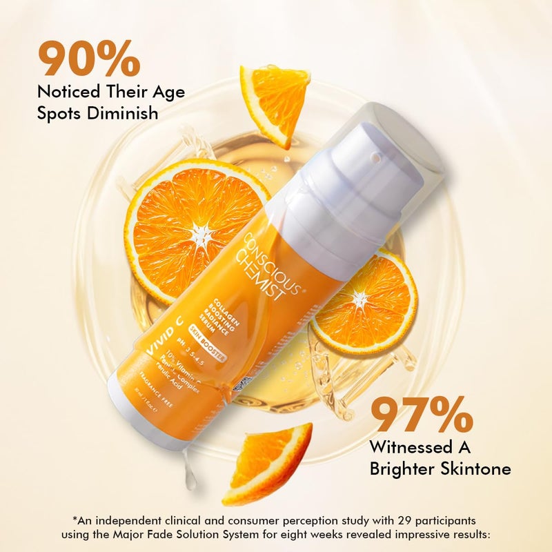 Conscious Chemist Vitamin C 10% Face Serum | 30ml | Brightening & Anti-Aging Serum with Ferulic Acid | Reduces Dark Circles, Fine Lines & Dullness | For Glowing Skin â€“ Men & Women - Image 3