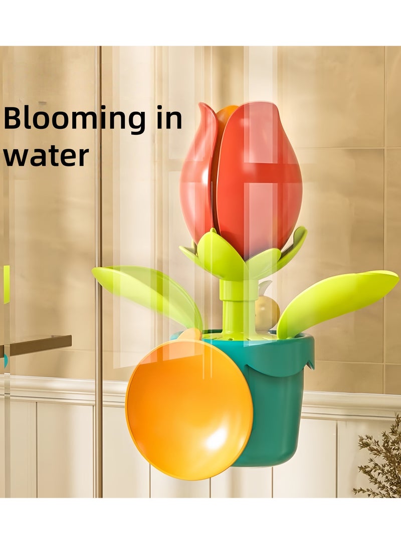 Toddler Baby Bath Toy, Flower Bloom when exposed to water Bath Toy,Baby Bath Toy Flower Watering Can Pool Bath Tub Toy , Attach to Any Tub or Shower Fun for Bath time, Sensory Development Bath Tub T - Image 3