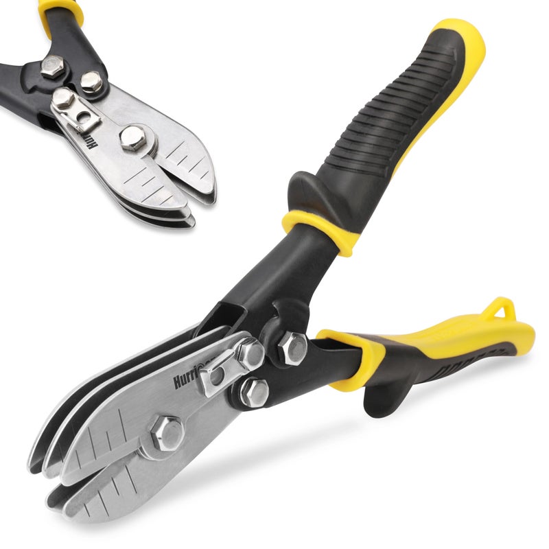 HURRICANE 5 Blade Sheet Metal Crimper. HVAC Crimping Tool for Ductwork, Downspouts & Stove Pipes. 9-1/2 inch Heavy-Duty Hand Crimper with Safety Lock. 5-Blade Sheet Metal Crimpers Tool - Image 1